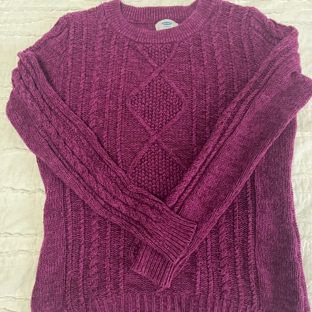 Old Navy Women's Cable Knit Sweater - Magenta